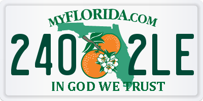 FL license plate 2402LE