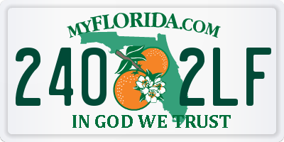 FL license plate 2402LF