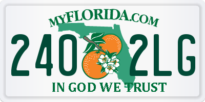 FL license plate 2402LG