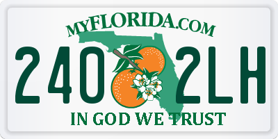 FL license plate 2402LH