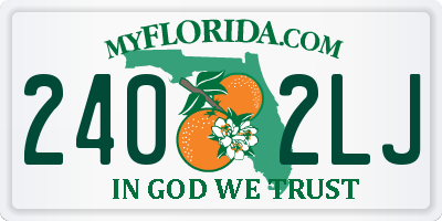 FL license plate 2402LJ