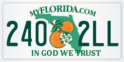 FL license plate 2402LL