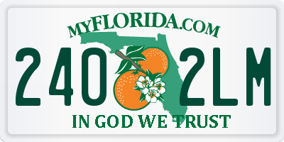 FL license plate 2402LM