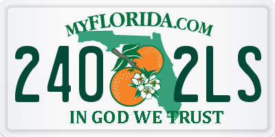 FL license plate 2402LS