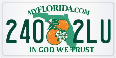 FL license plate 2402LU