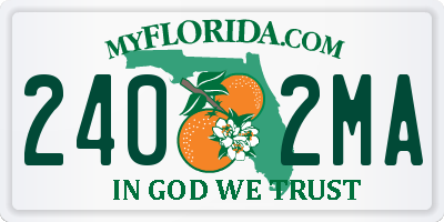 FL license plate 2402MA