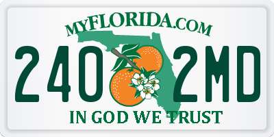 FL license plate 2402MD