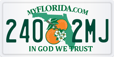 FL license plate 2402MJ