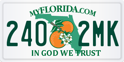 FL license plate 2402MK