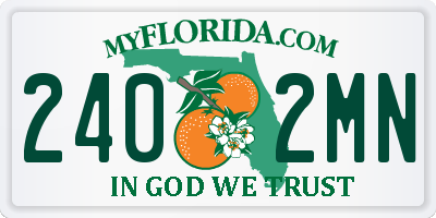 FL license plate 2402MN