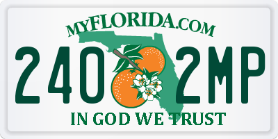 FL license plate 2402MP