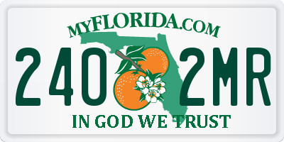 FL license plate 2402MR