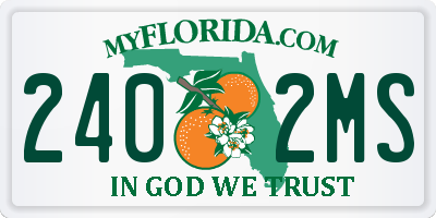 FL license plate 2402MS