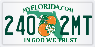 FL license plate 2402MT