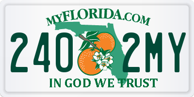 FL license plate 2402MY