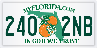 FL license plate 2402NB