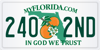 FL license plate 2402ND