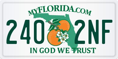 FL license plate 2402NF