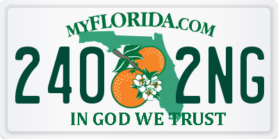 FL license plate 2402NG