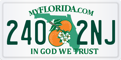 FL license plate 2402NJ