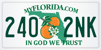 FL license plate 2402NK