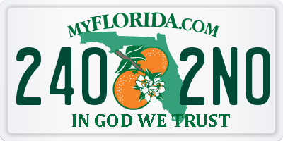 FL license plate 2402NO