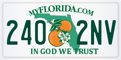 FL license plate 2402NV