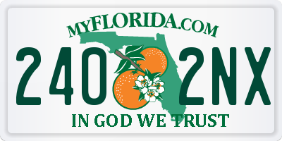 FL license plate 2402NX