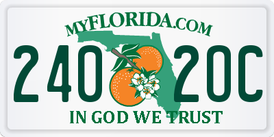 FL license plate 2402OC