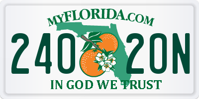 FL license plate 2402ON