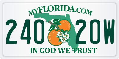 FL license plate 2402OW