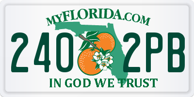 FL license plate 2402PB