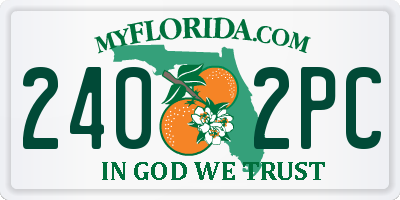 FL license plate 2402PC