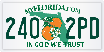 FL license plate 2402PD