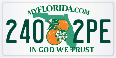 FL license plate 2402PE