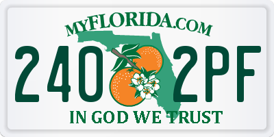 FL license plate 2402PF
