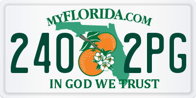 FL license plate 2402PG