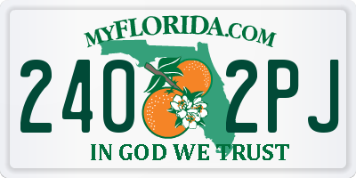 FL license plate 2402PJ
