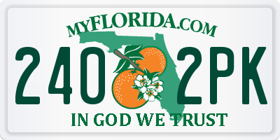 FL license plate 2402PK