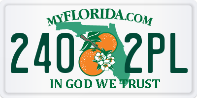 FL license plate 2402PL