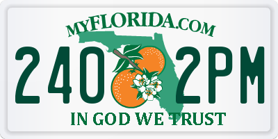 FL license plate 2402PM