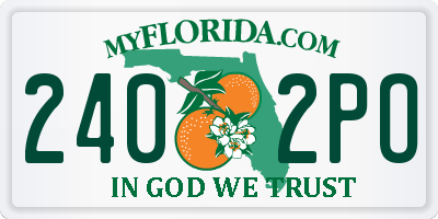 FL license plate 2402PO