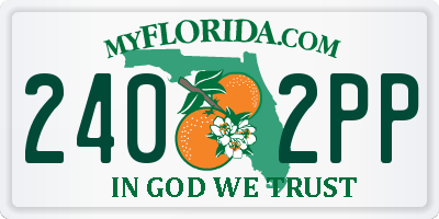 FL license plate 2402PP