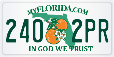 FL license plate 2402PR