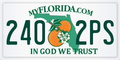 FL license plate 2402PS