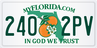 FL license plate 2402PV