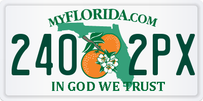 FL license plate 2402PX