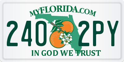 FL license plate 2402PY