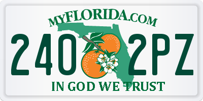 FL license plate 2402PZ
