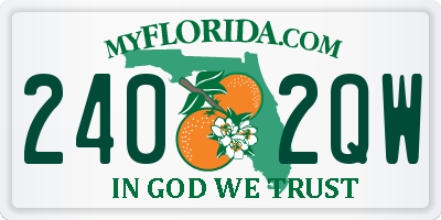 FL license plate 2402QW